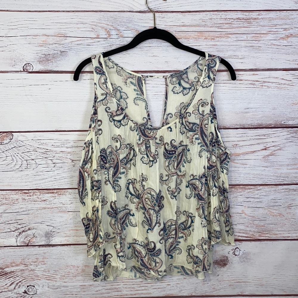 Charlotte Russe Open Shoulder 3/4 Sleeve Scoop Neck Top Large